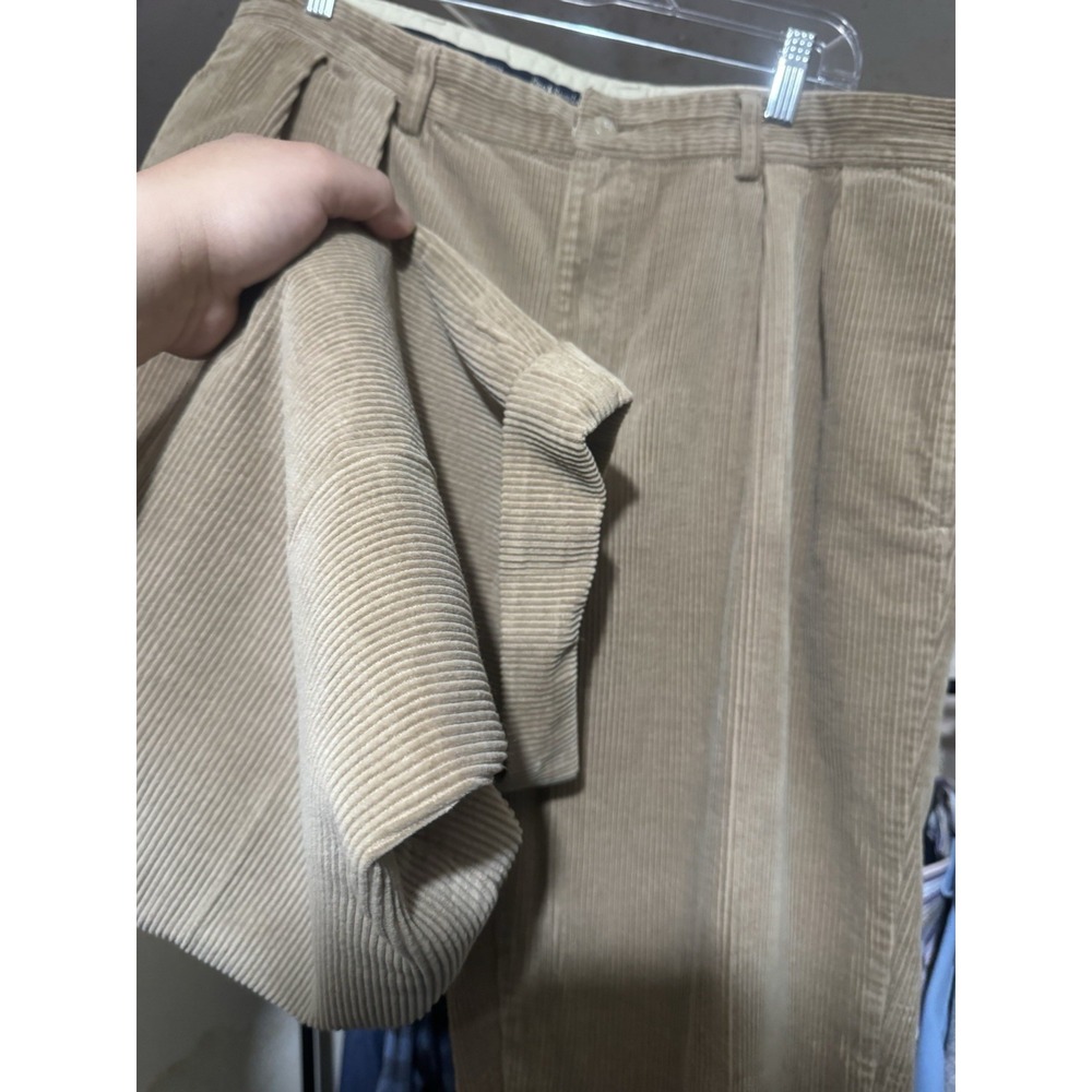 Polo Ralph Lauren Corduroy Pants Mens 38x34 Tan Pleated Polo Cords Classic Fit - Picture 3 of 7